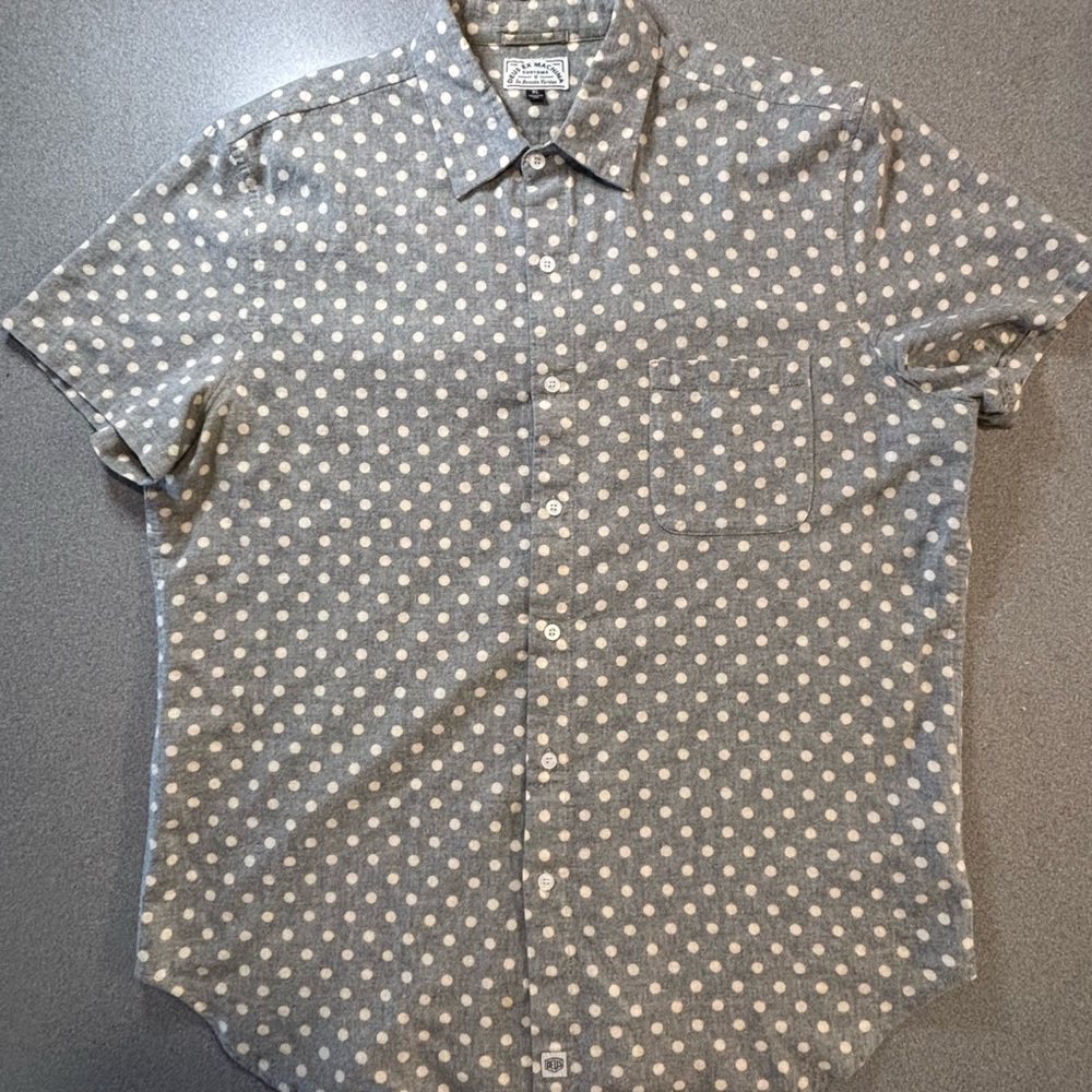 Deus Ex Machina‎ Customs short-sleeve, button-up shirt in a grey/blue. SZ XL